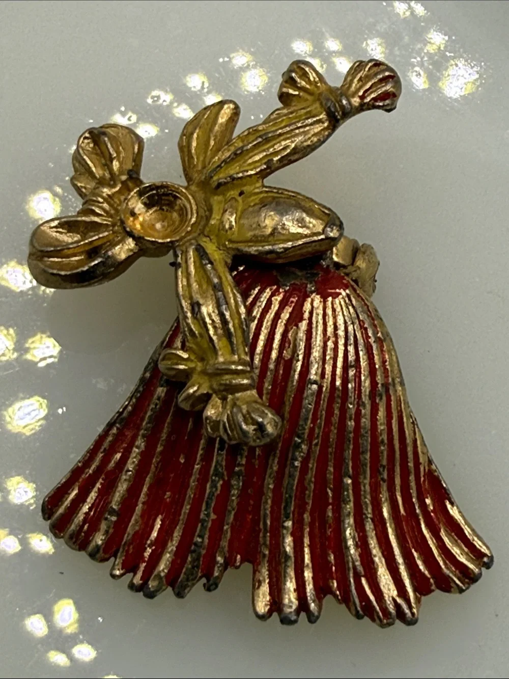 Vintage unusual articulated rag doll possible Alfred Philippe Trifari brooch pin